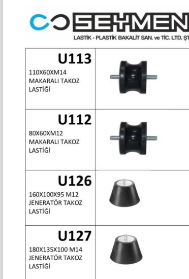 U112-80X60XM12  JENERATÖR MAKARALI CİVATALI TAKOZ LASTİĞİ